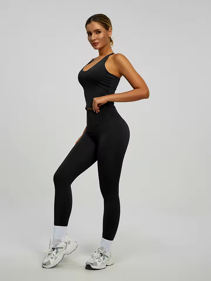 New Fashion Women's Summer Fitness Yoga Suit Breathable Clothes-Wholesale Sports Top Bra Nylon Trousers Yoga Pants Set