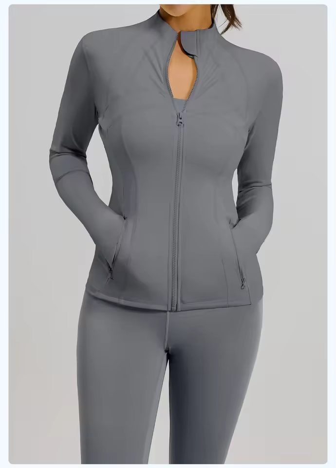 Wholesale 2 Pieces Set Yoga OEM Sport Pants Stand-up Collar Jacket and Pants and Coats Yoga Suit Slim-fit Sets for Women