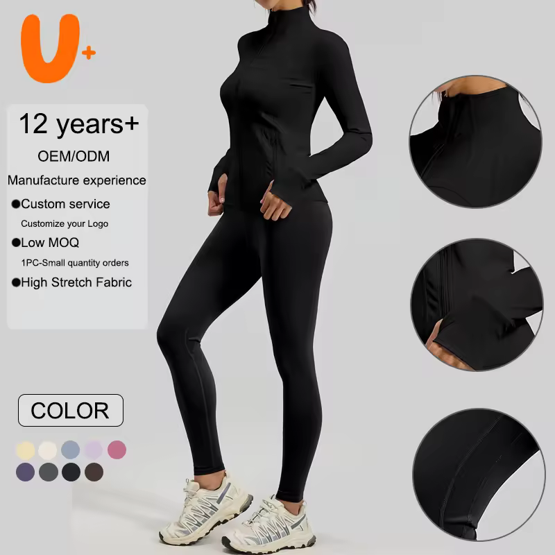 Factory Hot Deal 2 Piece Yoga Set Zipper