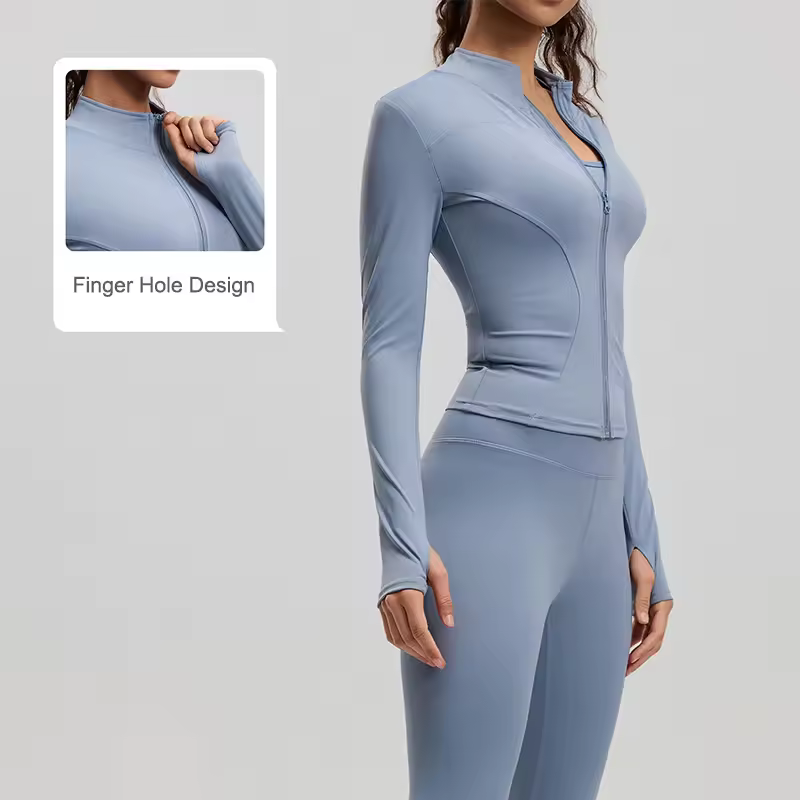 Wholesale Yoga Clothes High-waisted Women's Fitness Yoga Top Seamless 2-piece Set Yoga Leggings and Jacket Quick-dry Sportswear