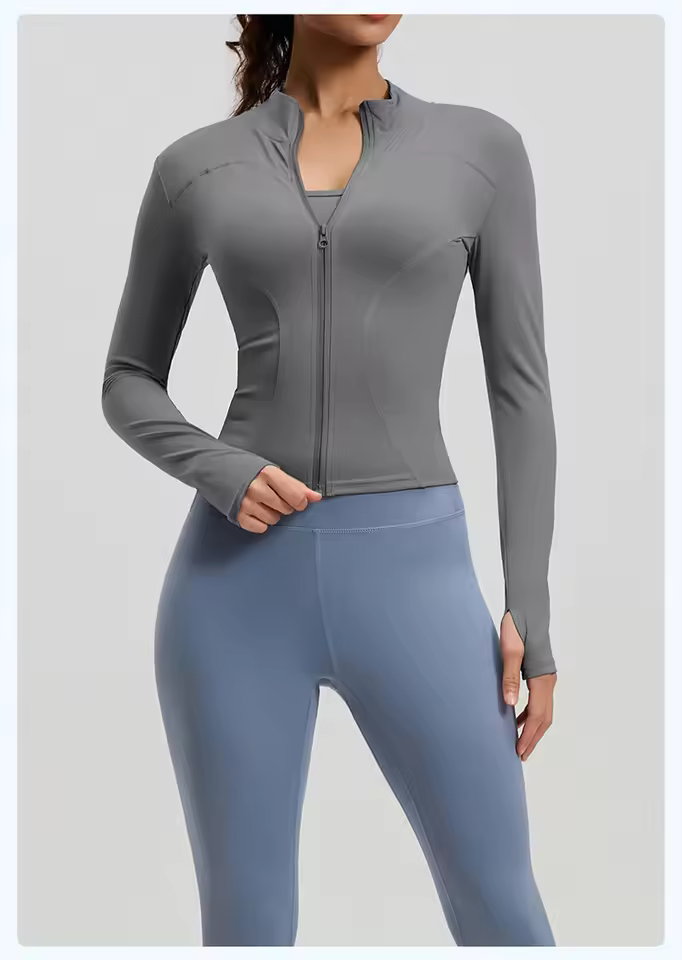 Wholesale Yoga Clothes High Stretch Women's Fitness Yoga Top Seamless Quick-dry Sportswear 2-piece Set Yoga Leggings and Jacket