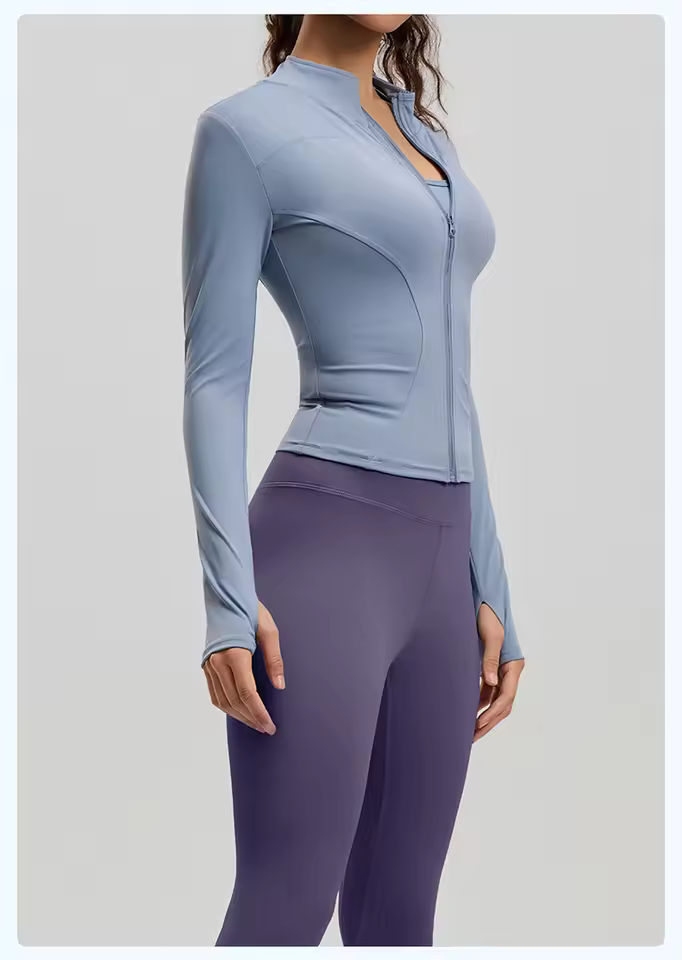 Breathable Yoga Leggings Women's Fitness Yoga Top Seamless Breathable Sportswear Outdoor 2-piece Set Yoga Pants and Jacket