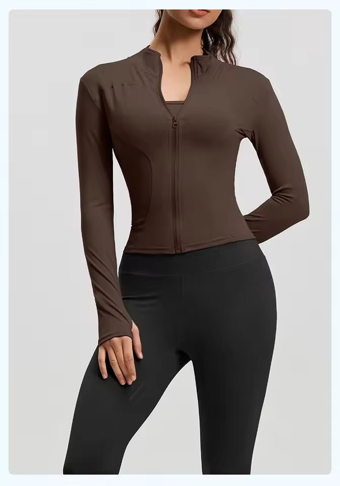 Womens Seamless Slimming Yoga Set Sports Tank Top High-Waisted Leggings Cycling Pants Zipper Jacket Fitness and Workout Set