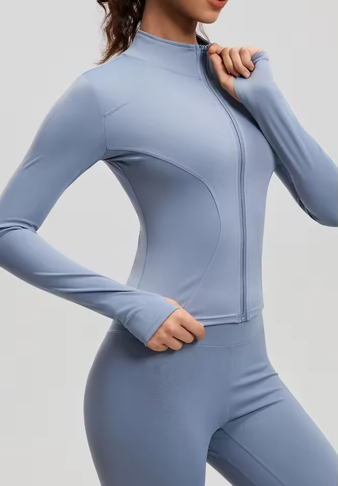 Womens Seamless Slimming Yoga Set Sports Tank Top High-Waisted Leggings Cycling Pants Zipper Jacket Fitness and Workout Set