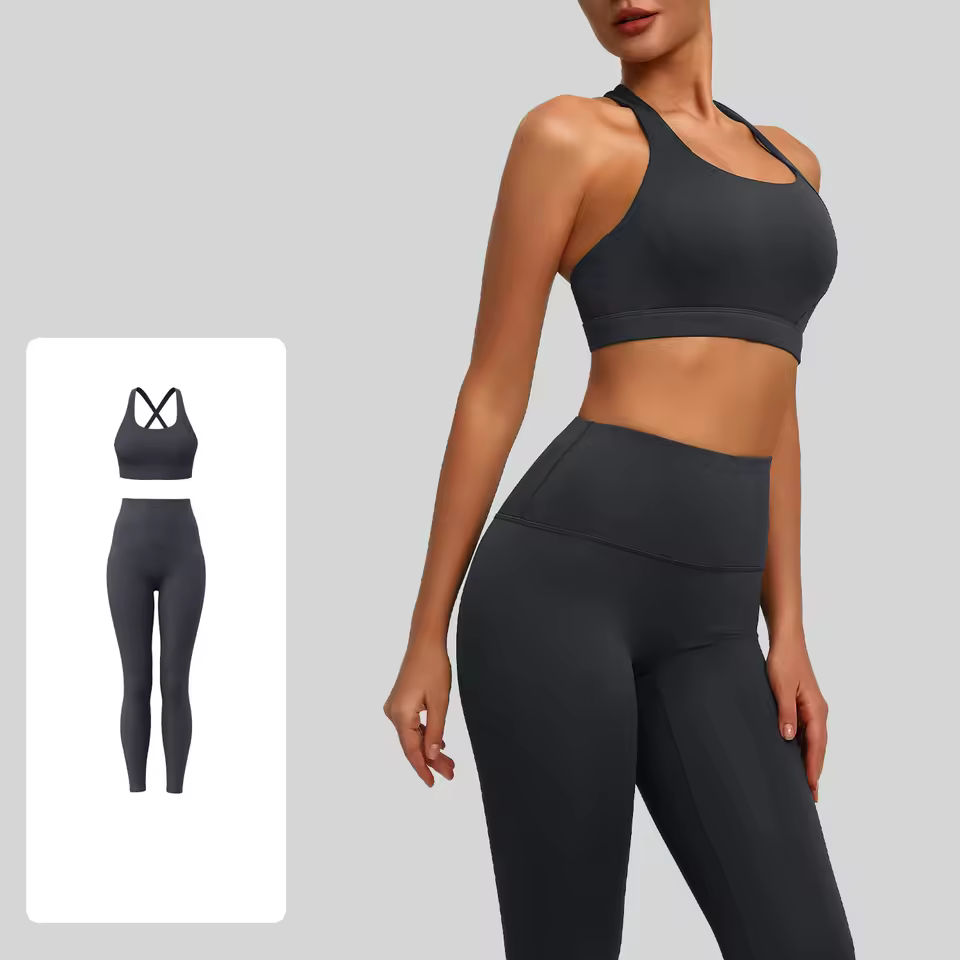 New Popular Custom Logo 2 Pcs Yoga Set for Women Activewear Set Sexy Sport Fitness Yoga tank Top Women Yoga Track Set